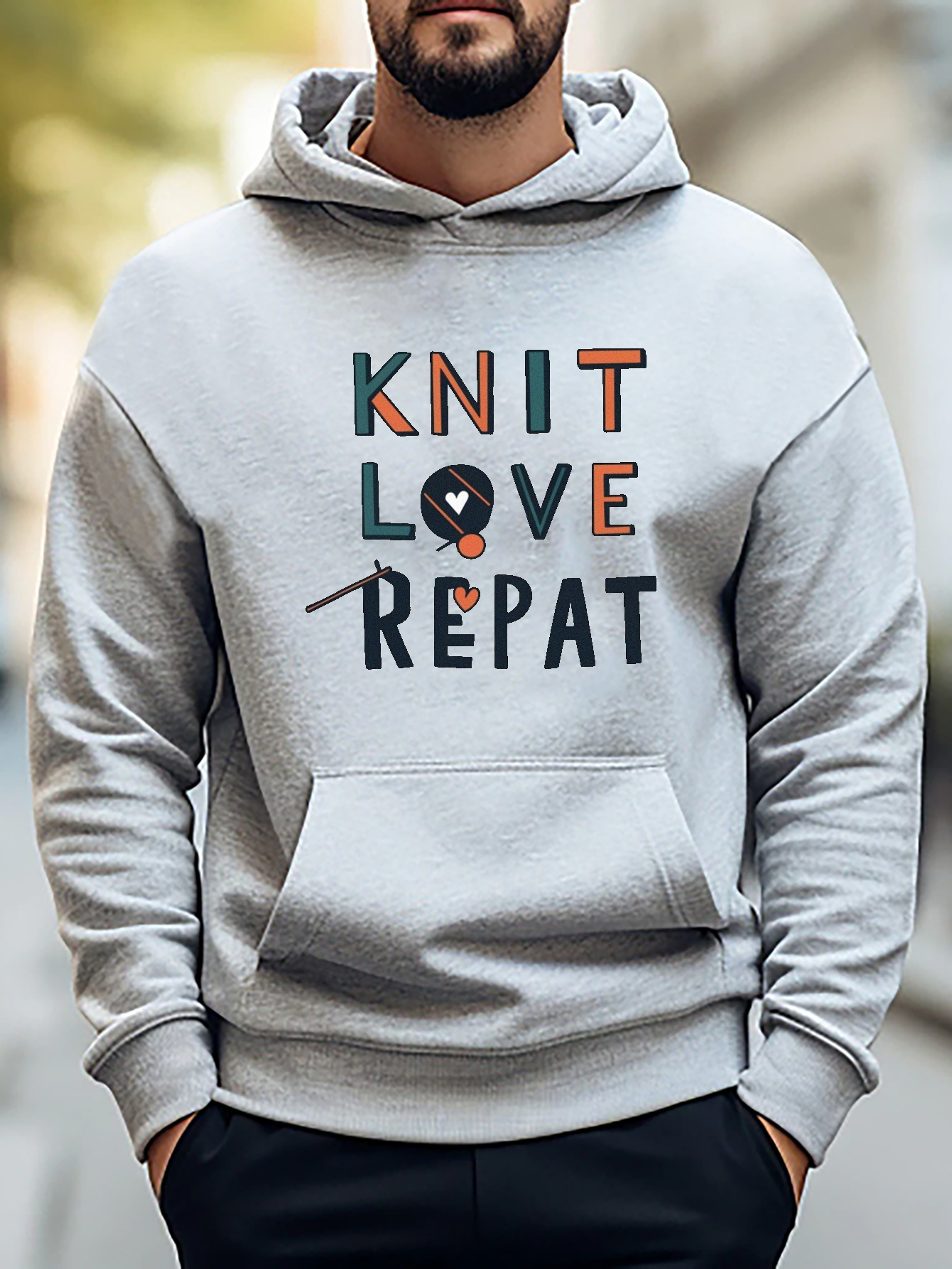 Dark Teal Marl Knit Cut Out Knit Hood Sweater
