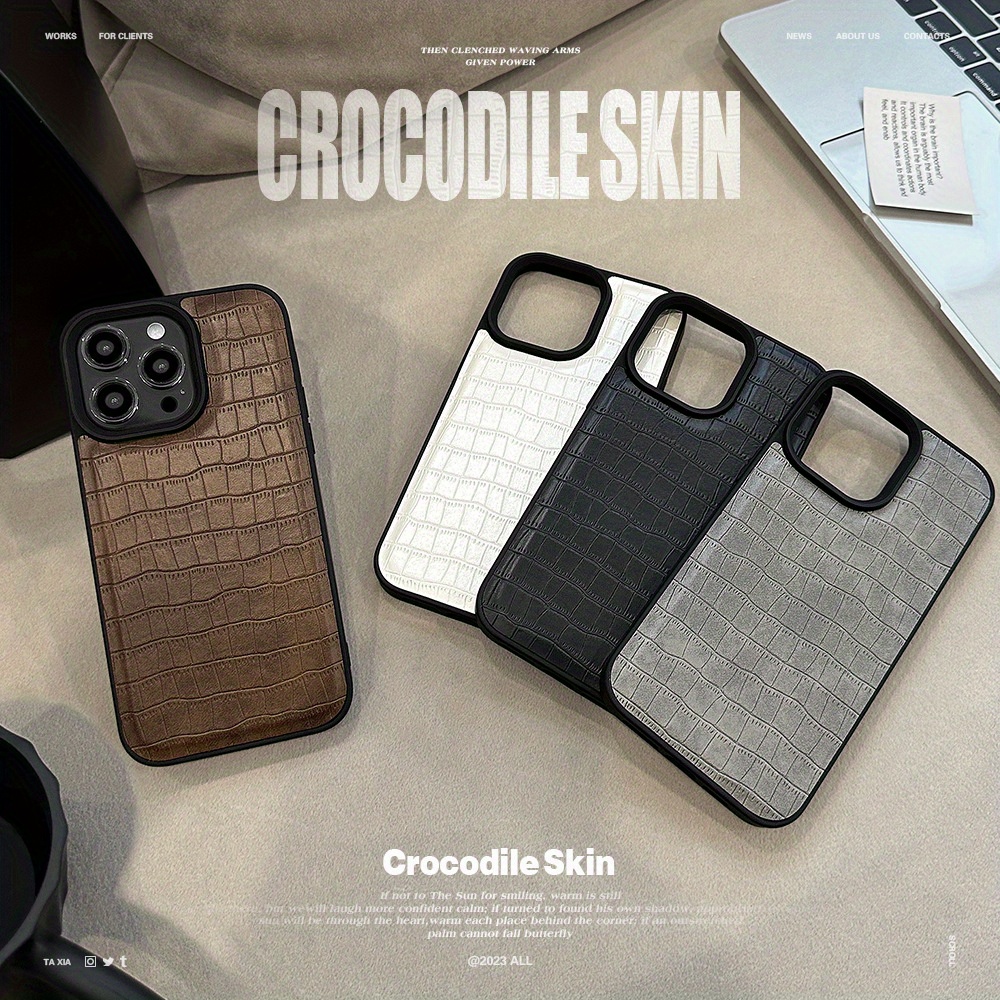 

Retro Premium Style Crocodile Pattern Personality Phone Case For Apple 15/14/13/12/11 Series