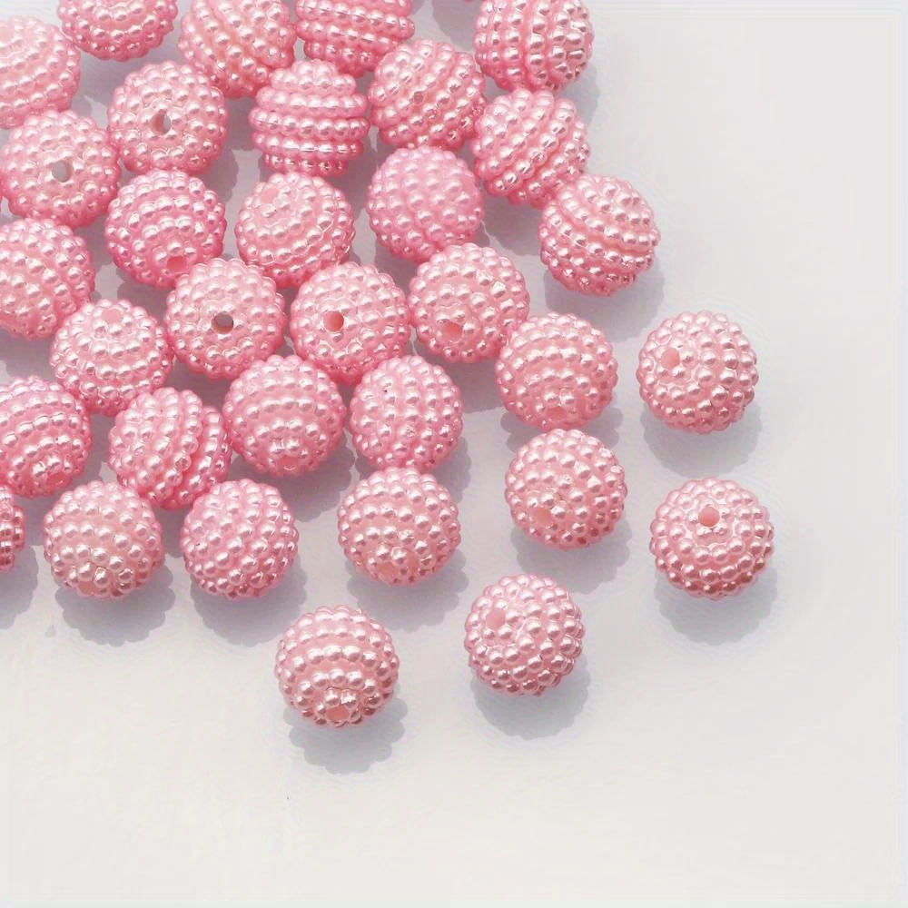 Image of 100pcs 10mm Bayberry Shape Loose Acrylic Beads For Jewelry Making Diy Beaded Fashion Special Bracelet Necklace Earrings Handmade Craft Supplies