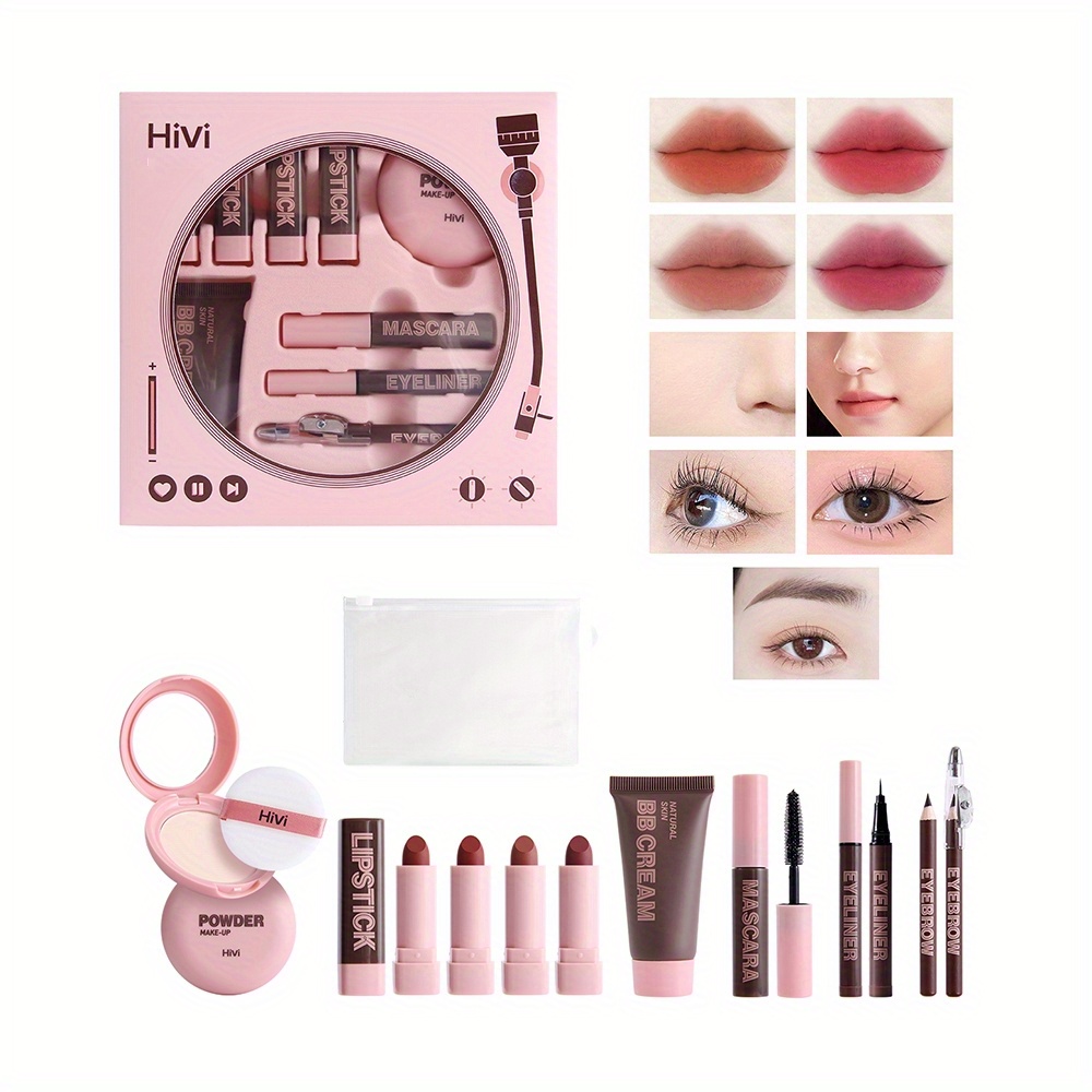 

Makeup Kit All-in-one Makeup Gift Set For Women Full Kit, Include Face Setting Powder, Bb Cream, Mascara, Eyeliner, Eyebrow Pencil, Lipstick Set, Ideal For Mother's Day Makeup Set