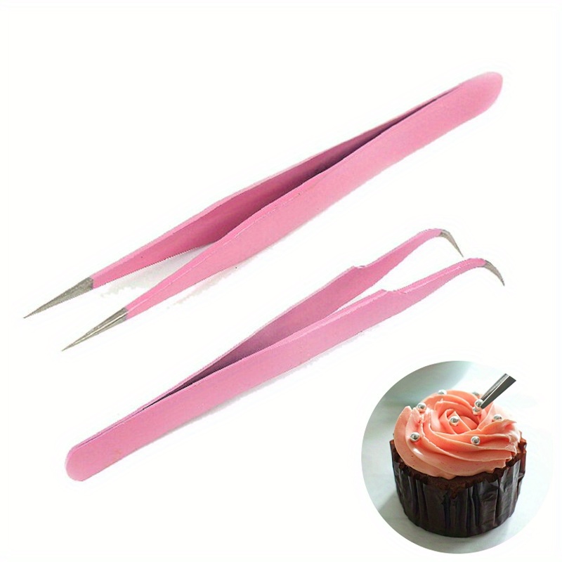 2pcs set anti static stainless steel tweezers for cake decorating   kitchen bakeware details 9