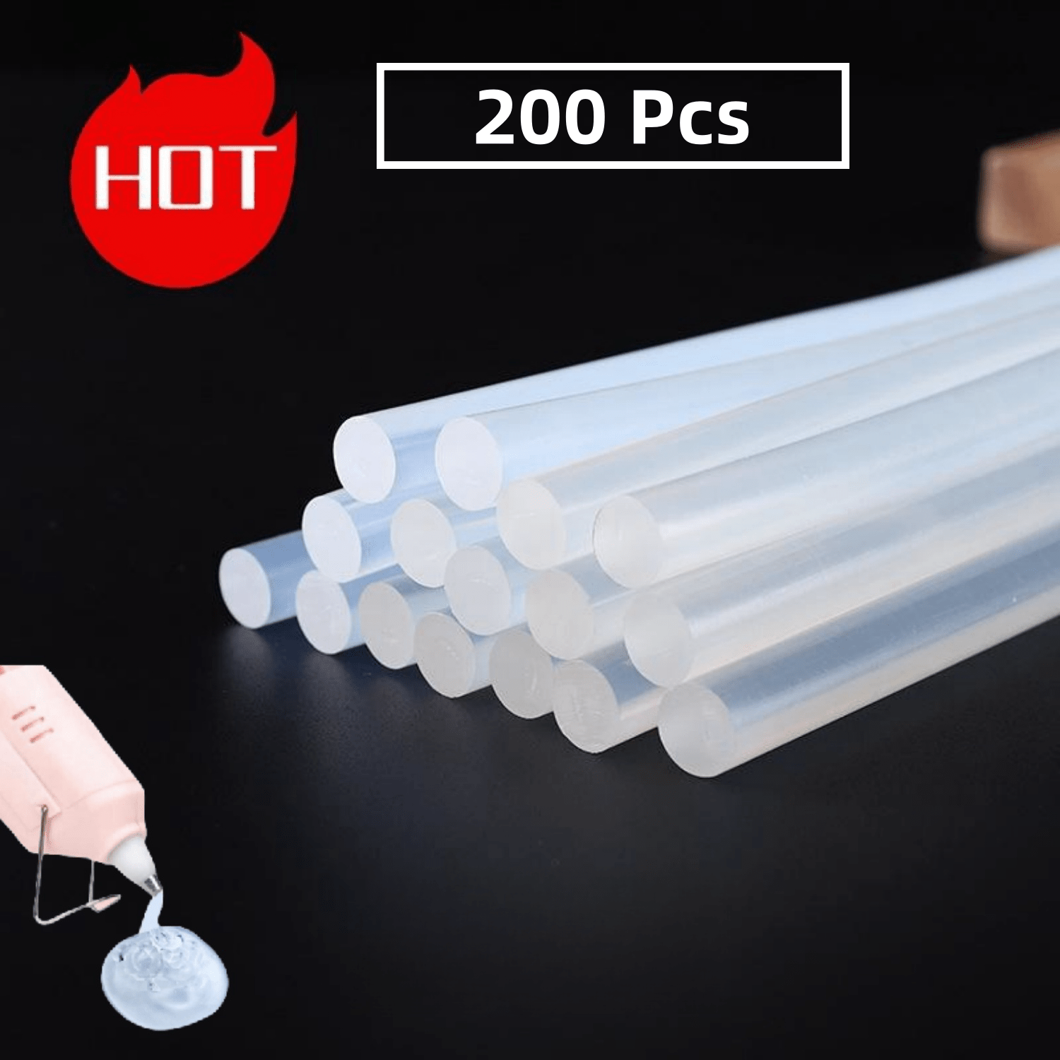 200pcs long size ultra clear safety non toxic hot melt glue sticks 0 27 x 5 92 inch x 200 pcs ultra transparent hot melt glue smooth glue out clear glue out smokeless odorless