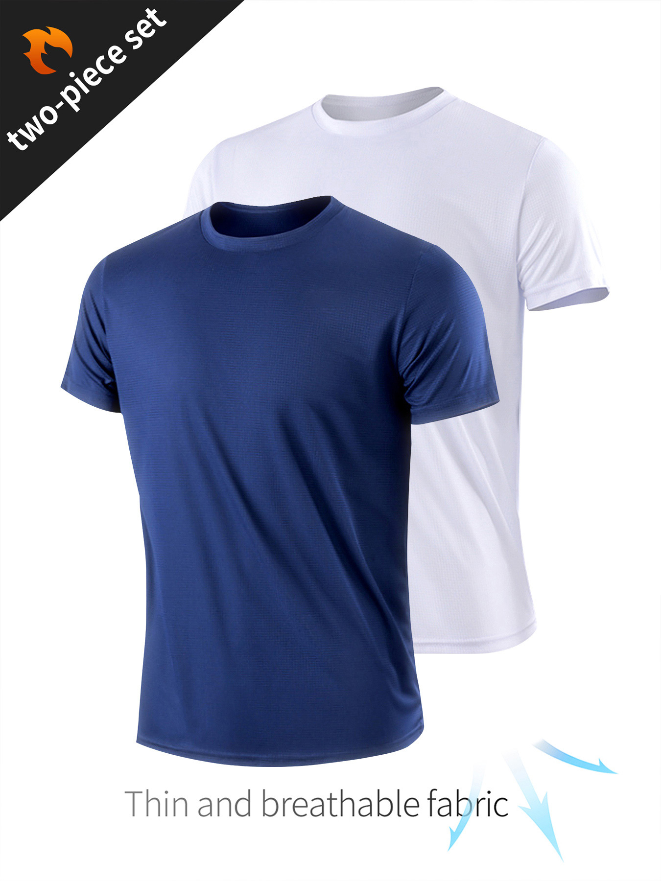 Solid Thin Men's Breathable Comfy Sports Short Sleeve Crew - Temu