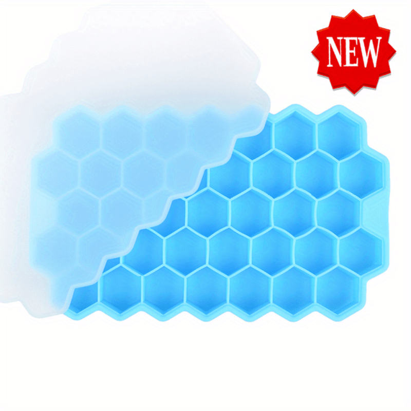 1pc/4pcs Honeycomb Silicone Ice Tray - 37 Grids Hexagon Ice Cube Mold, For Perfect Shaped Ice Cubes And Ice Balls, For Home Kitchen