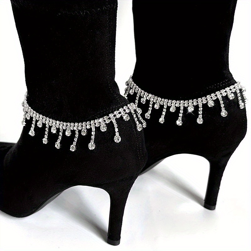 

1pc Stylish Rhinestone Chain, Shoe Decor Heel Chain