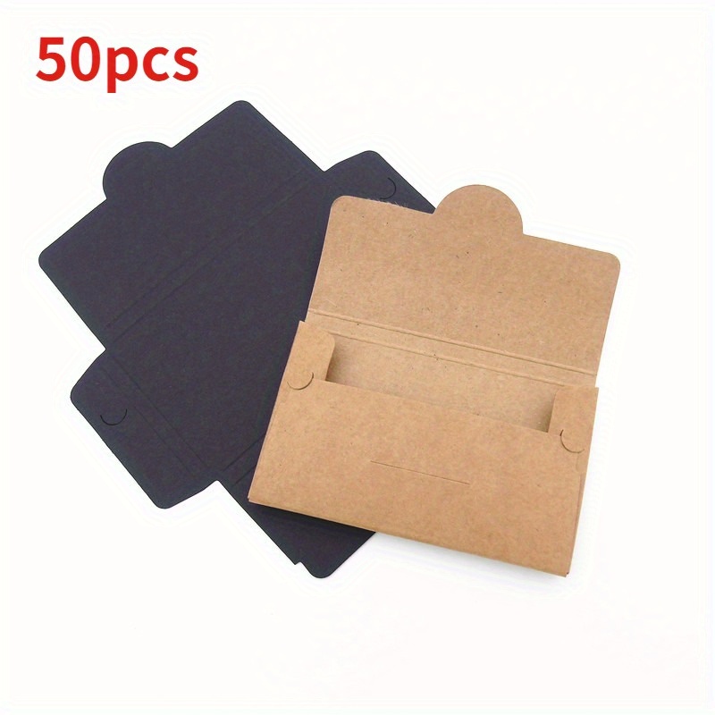 

50pcs Kraft Paper Black Membership Card Paper Packaging Box Tissue Box Card Card Sleeve Envelope Postcard Box