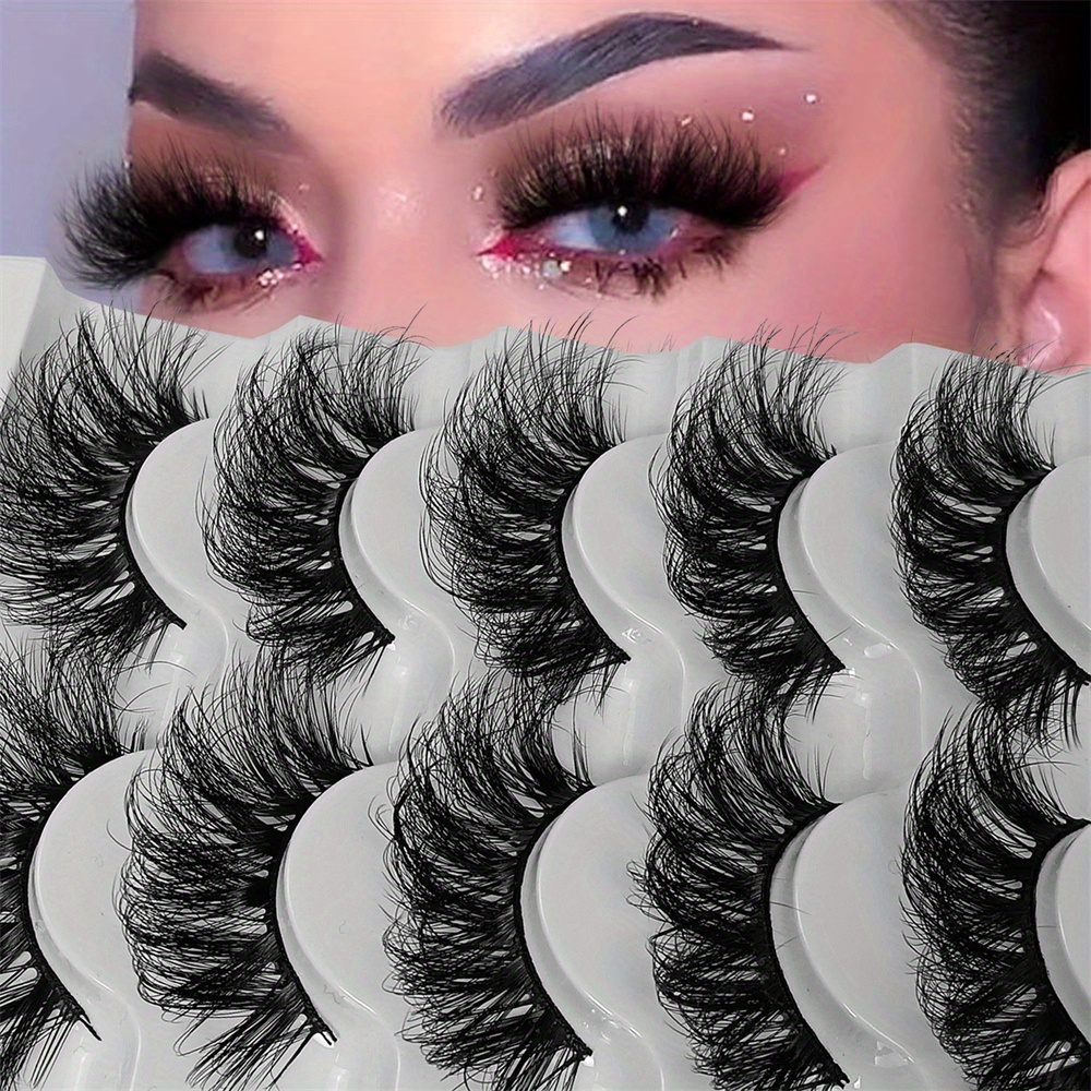 5 Pairs Faux Mink Hair 3D Fluffy False Eyelashes Long Thick Fake Lashes  Beauty