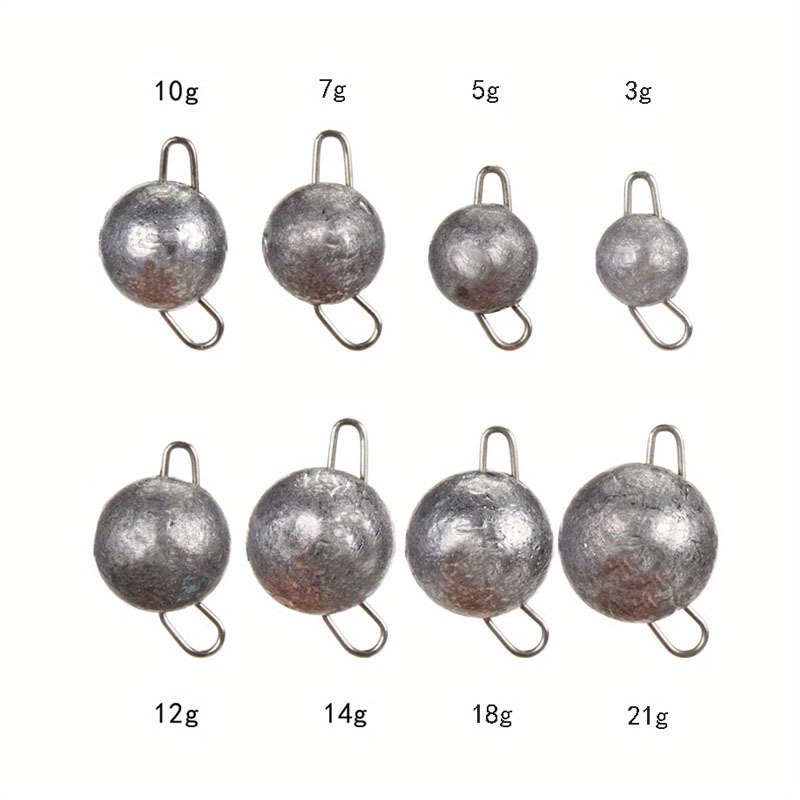 10PCS with Swivel Fishing Weights Sinkers Round Ball Sinkers Deep Water