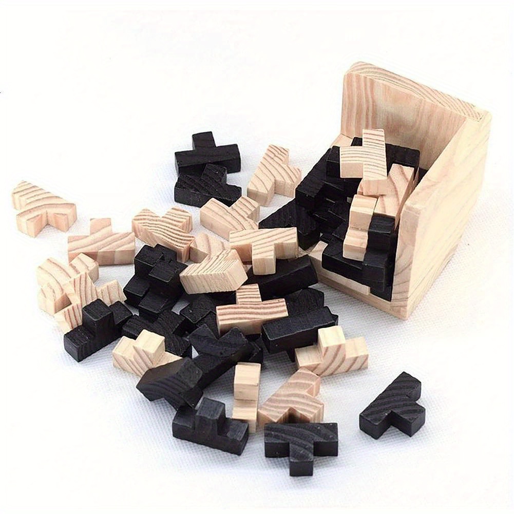 Wooden 3d Puzzles 25 T shaped Blocks classic Luban Lock Cube - Temu