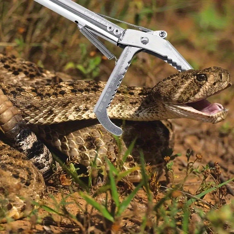 47" Heavy Duty Snake Tongs & Bag Reptile Grabber Catcher Wide Jaw