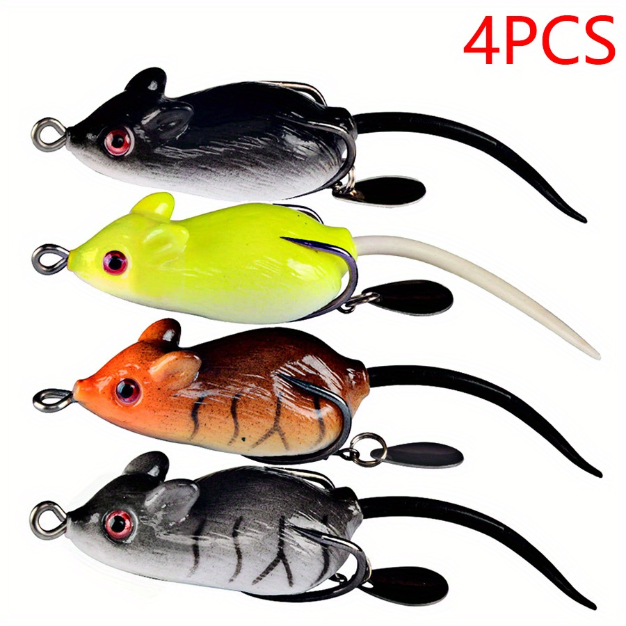Long Tail Mouse Frog Fishing Lures 3D Artificial Rat Lure Weedless Mice Bait
