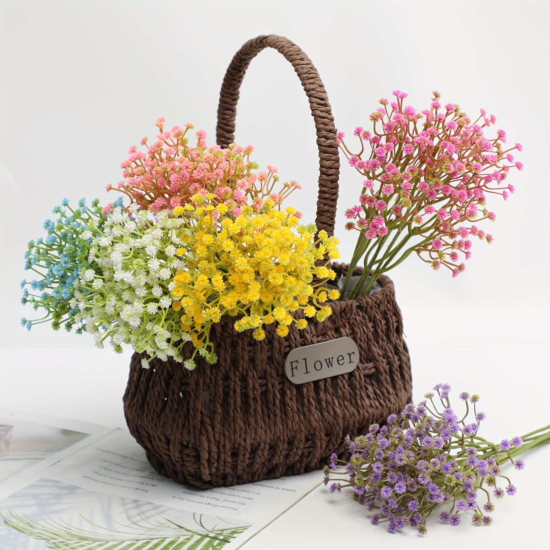 Piccola disposizione di fiori secchi bianchi e lavanda, fiori di vaso di  gemme, decorazioni per la casa, decorazioni rustiche, fiori secchi rustici,  decorazioni di fiori d'accento -  Italia