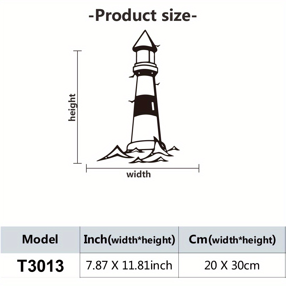 Image of 1pc Lighthouse Wall Art Sculpture - Coastal Nautical Metal Wall Decor Suitable For Living Room, Bedroom, Bathroom - Outdoor & Lighthouse Decoration