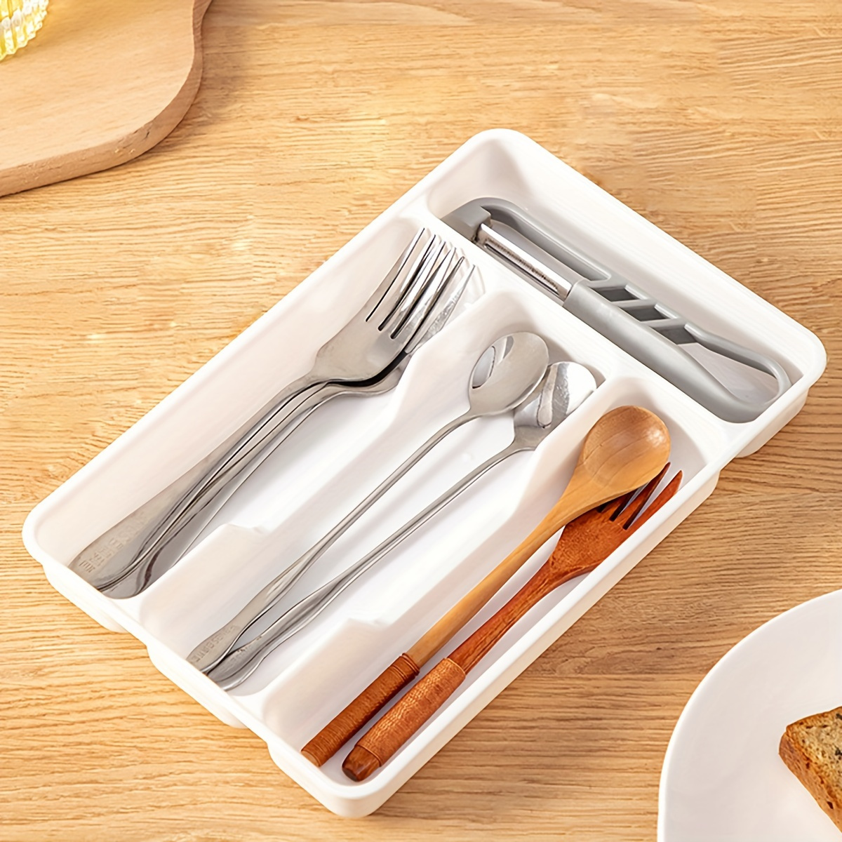 1pc Flatware Organizers, Kitchen Cabinet Chopsticks And Cutlery Storage Box, Knife And Separator Sorting Box, Drawer Knife And Fork Box, Kitchen Supplies
