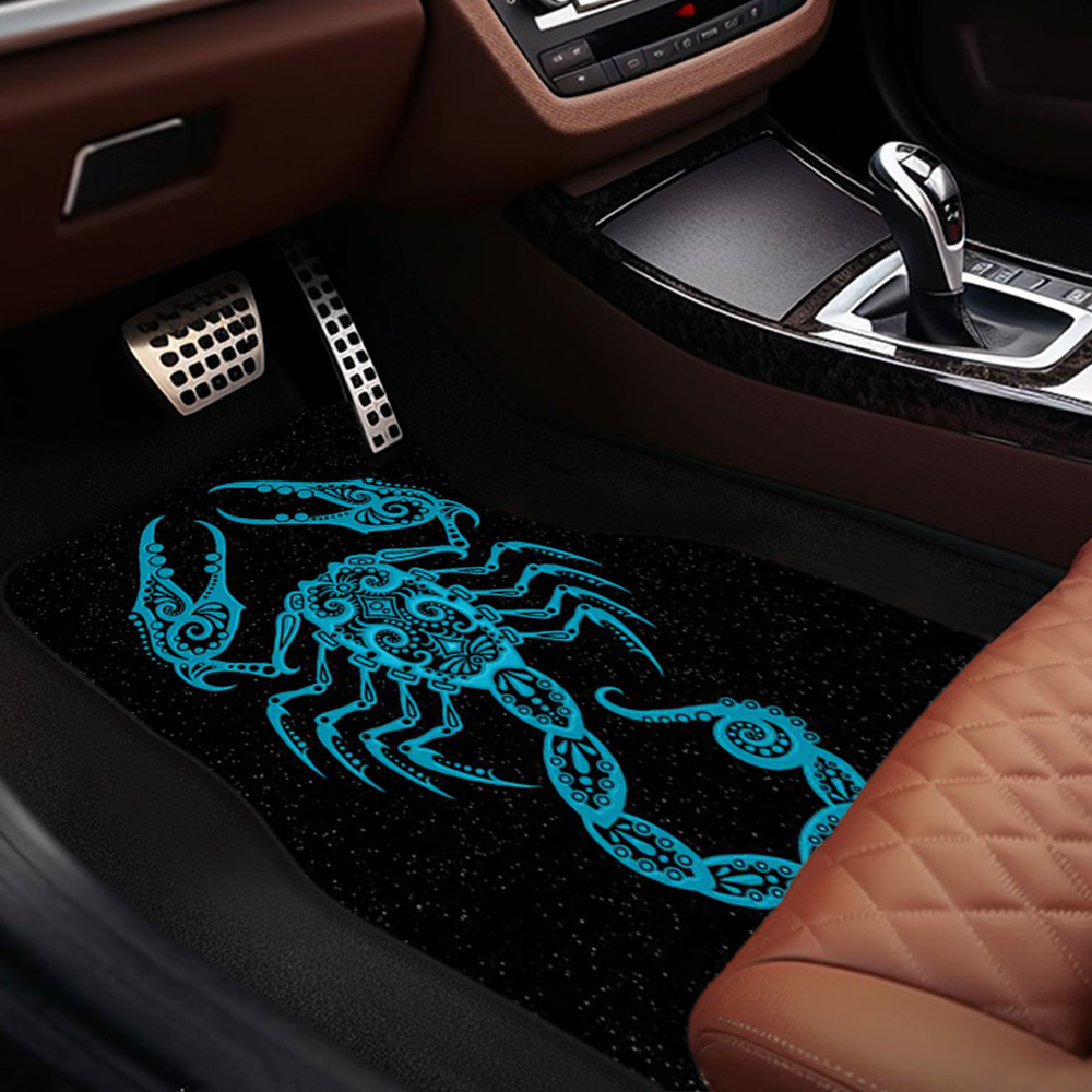 

Blue Scorpion Car Floor Mat, Universal Front And Rear Seat Mat Non-slip Decoration Protection And Dustproof Car Accessories For Front And Rear Seats