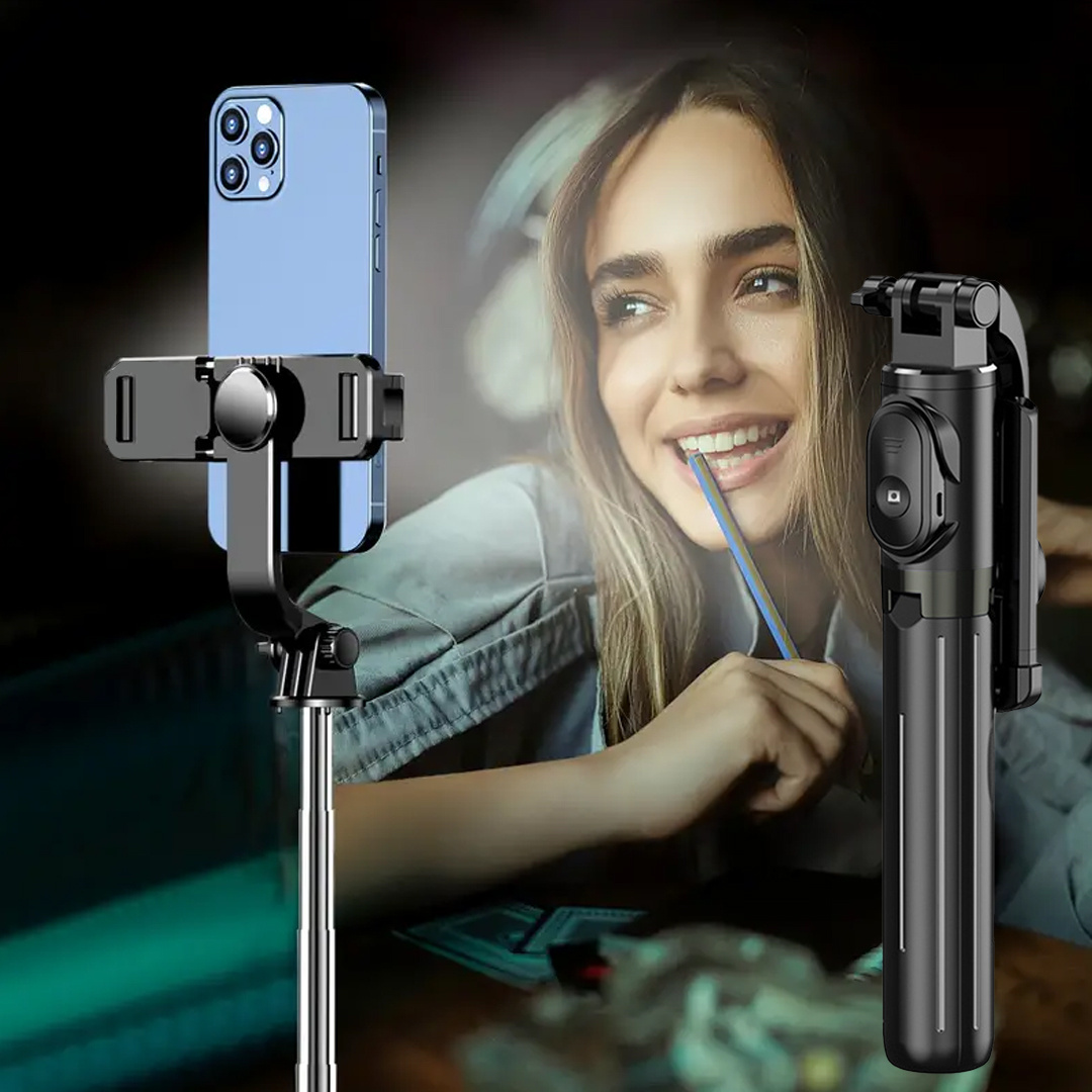  Trípode para selfie stick de 61 pulgadas, todo en uno,  extensible con control remoto inalámbrico, rotación de 360° para iPhone y  Android, grabación de video, vlogging, transmisión en vivo, aluminio 