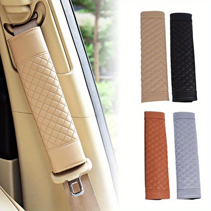 2PCS Car Seat Belt Cover Pads Backpack Straps Leather–