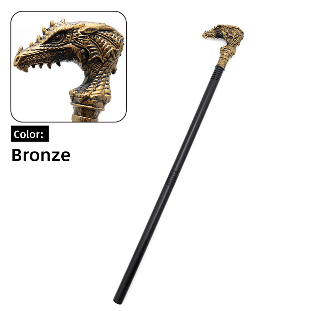 Exquisite Black & Golden Dragon Walking Stick, Elegant Decorative Stick  Cospaly Prop, Vintage Party Walking Cane Crosier 93cm, Photography Props