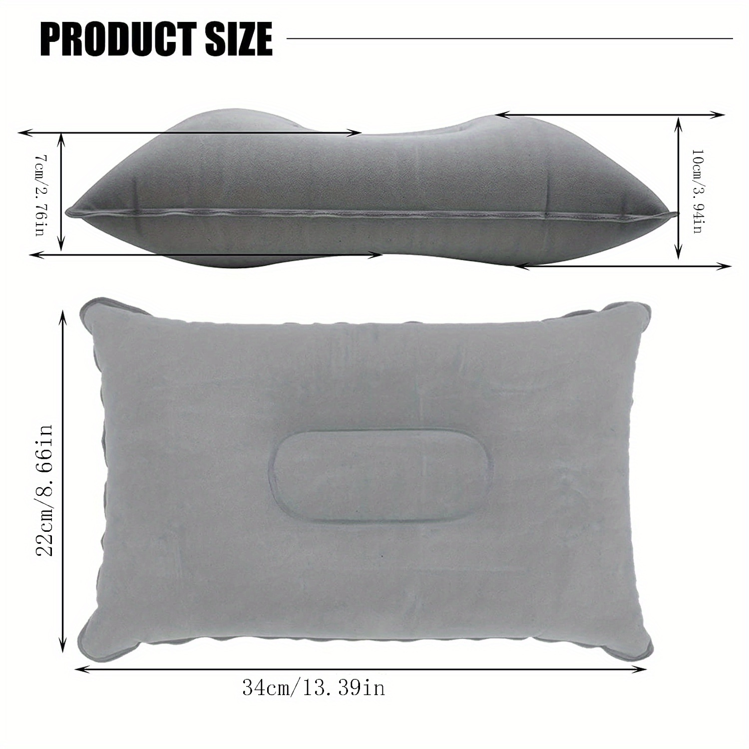 two   inflatable cushions convenient for outdoor use travel friendly pillows camping mats plush   ideal for offices vehicles camping hiking resting and providing neck and back support details 4