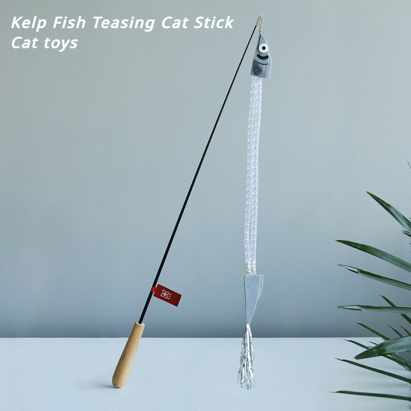 Cat Teaser Stick Replaceable Head Cat Toy