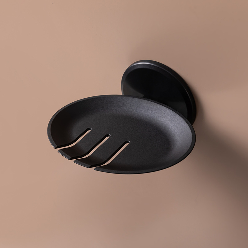 Elegant And Soap Dish, Practical And Creative Single-layer Plastic Soap Holder, Wall-mounted, Non-perforated Suction Cup Soap Dish, Toilet Sink Soap Rack, Bathroom Tools