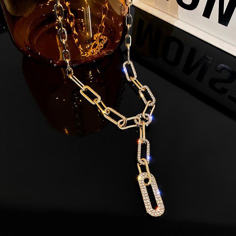 shiny   chain y necklace exquisite golden silvery thick chain   clavicle chain jewelry for women details 9