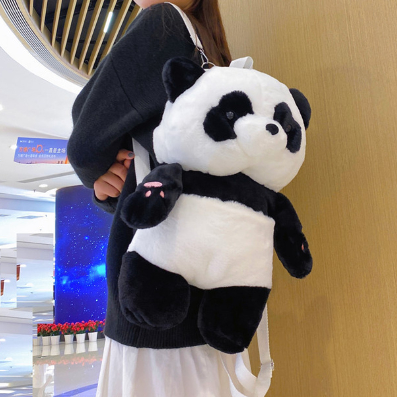 Plush Panda Doll Backpack Cute Stuffed Animal Schoolbag - Temu