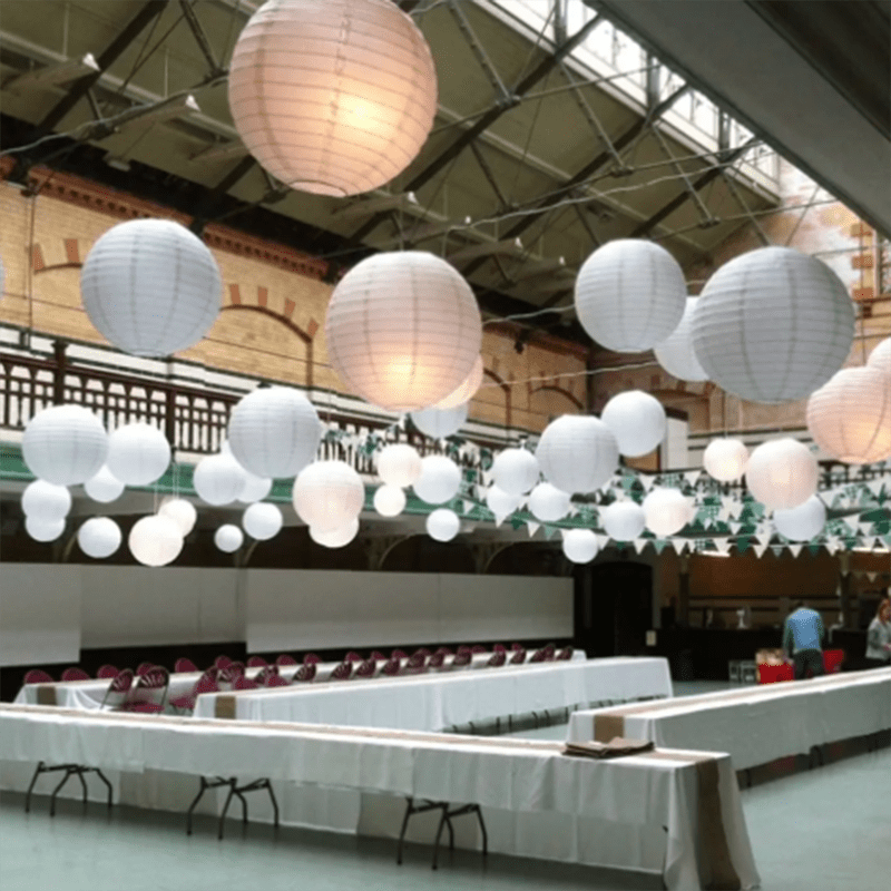 

5pcs Paper Lanterns Diy Ball Hanging White Wedding Birthday Anniversary Party Decor