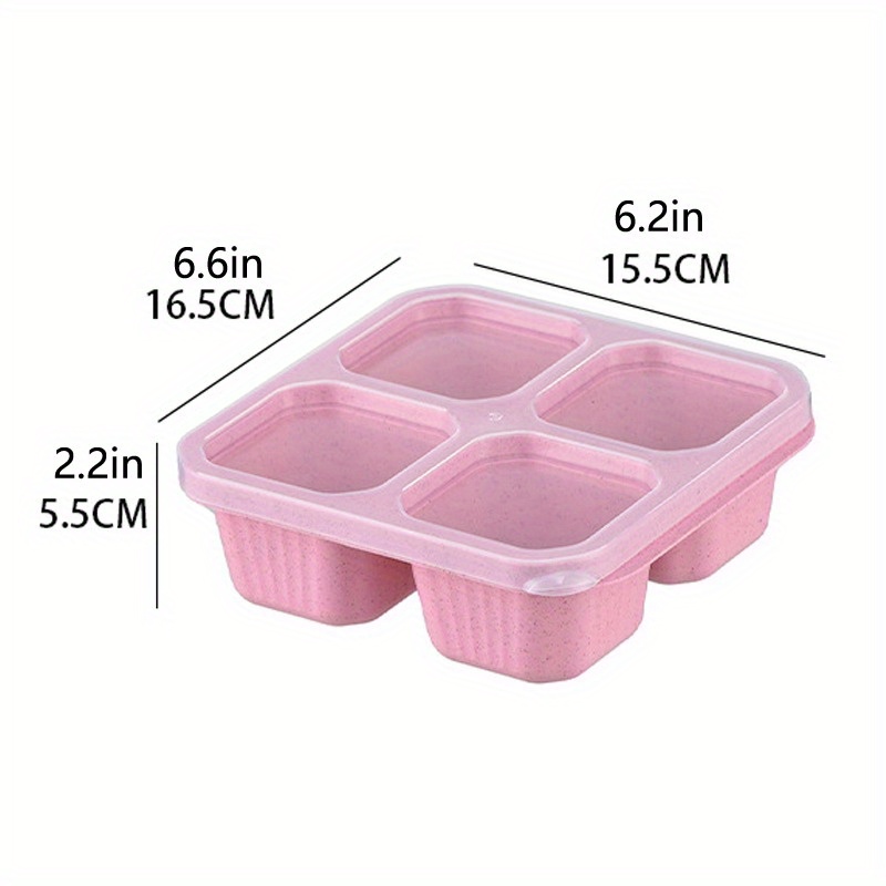 Bento Snack Boxes,4-Compartment Snack Containers,Stackable Food Storage  Containers with Lids,Reusable Bento Lunch Boxes,BPA Free Lunch Containers  for