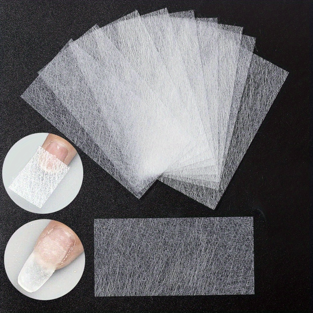E-shop 10 Stück für Nagelverlängerungsformen, Vliesstoff-Gel-Building-Faser, Französische Acryl-DIY-Maniküre-Zubehör
