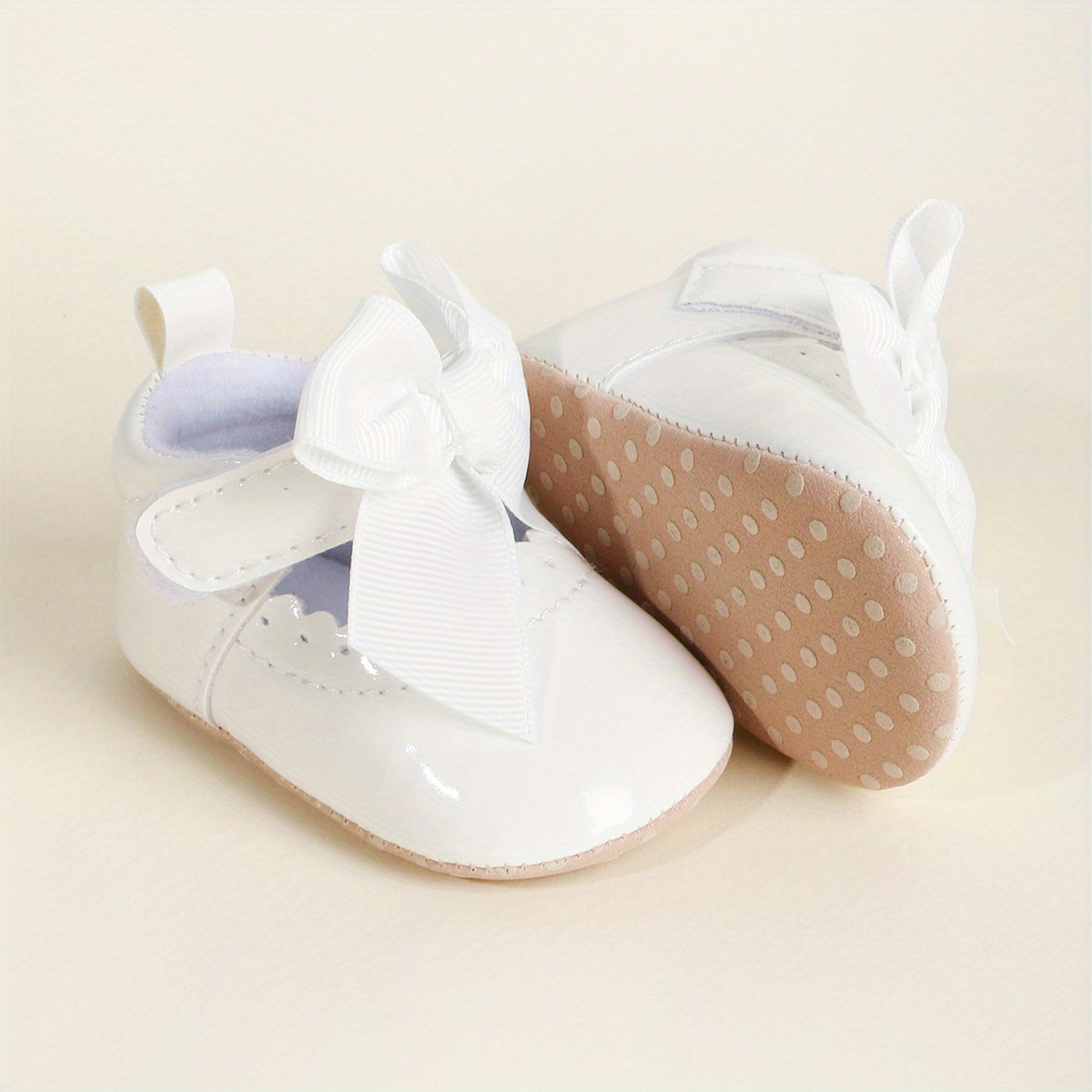Image of Spring And Autumn Season Infant Suitable 0-3 Months Baby Girl Hook-and- Pre-walker Soft Fabric Sole Fashion Mary Jane Princess Single Shoe