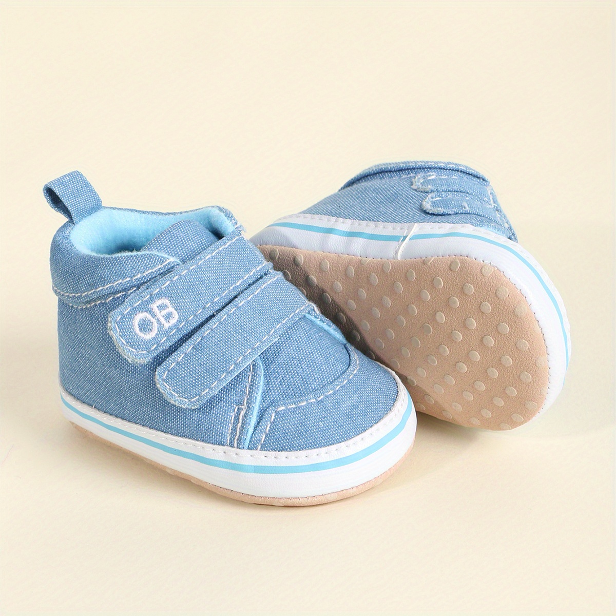 Spring and Autumn Newborn Baby Shoes 0-3 Months Boys Canvas High-Top Soft  Sole Design Indoor Walking Shoes