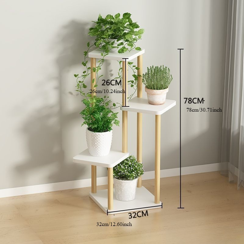 Soporte de madera para plantas de 3 niveles para interiores y exteriores,  soporte grande para plantas de múltiples niveles, de madera, estante de