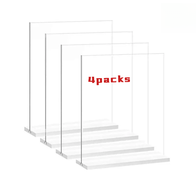 

4pcs High-definition And Transparent Acrylic Display Board Desktop Conference Table Card Price List Table Sign Table Sign Advertising Display Stand