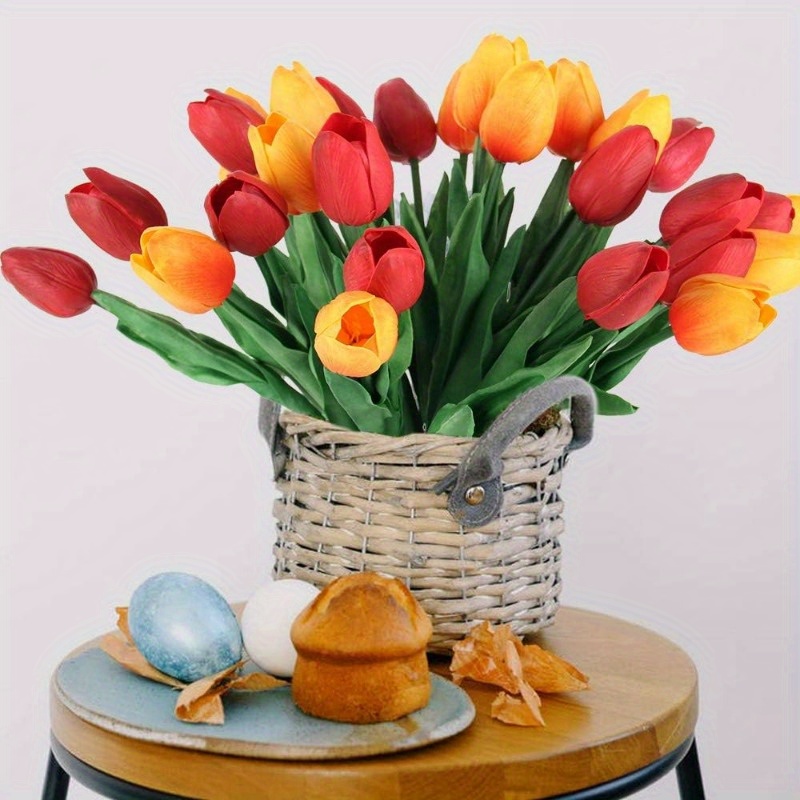 Moisturizing Multicolor Simulation Tulips Artificial Flowers Faux Tulip  Stems Real Feel Fake Tulips for Easter Deco Orange - China Artificial  Flower and Tulip Artificial Flower price