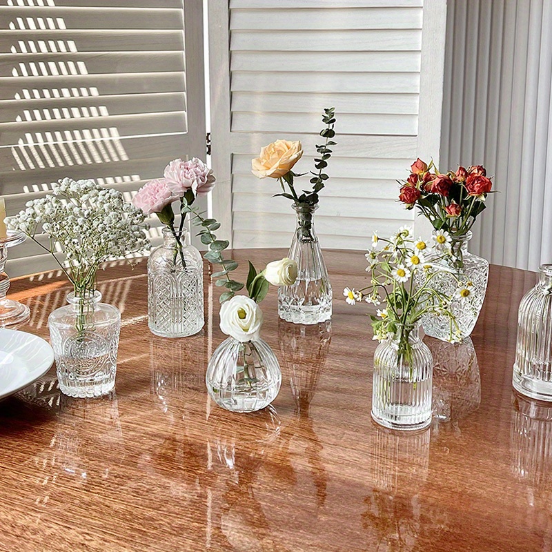 

28 Pcs, Small Clear Bud Vases In Bulk For Centerpieces Home Decor, Mini Glass Vase Assorted For Rustic Wedding, Floral Arrangements, Home Table Decorations