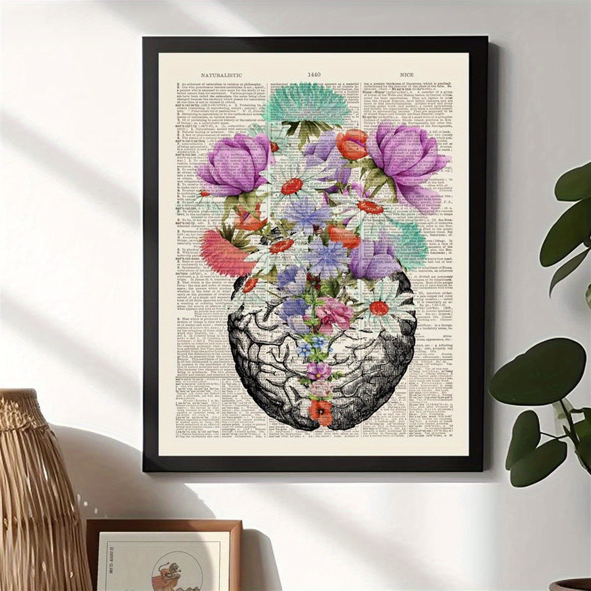Cuore con fiori anatomia stampa cuore Poster medicina cardiologia arte tela  pittura scuola medica ospedale ufficio decorazione