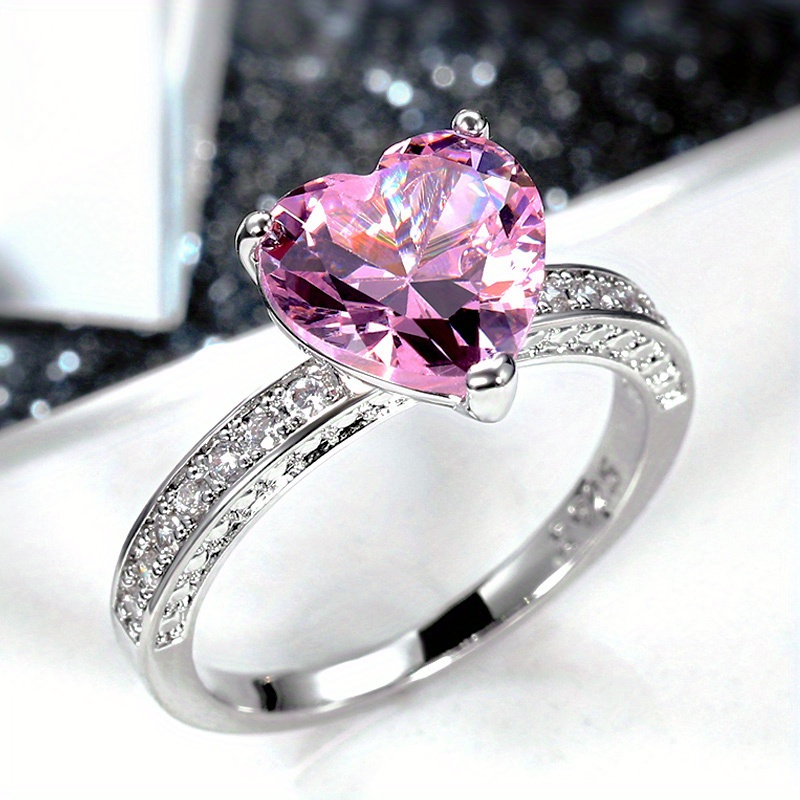 Heart shaped deals cubic zirconia ring