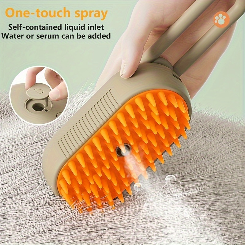 Steamy Dog Brush Electric Spray Steam Dog Hair Brush 1 Dog Temu