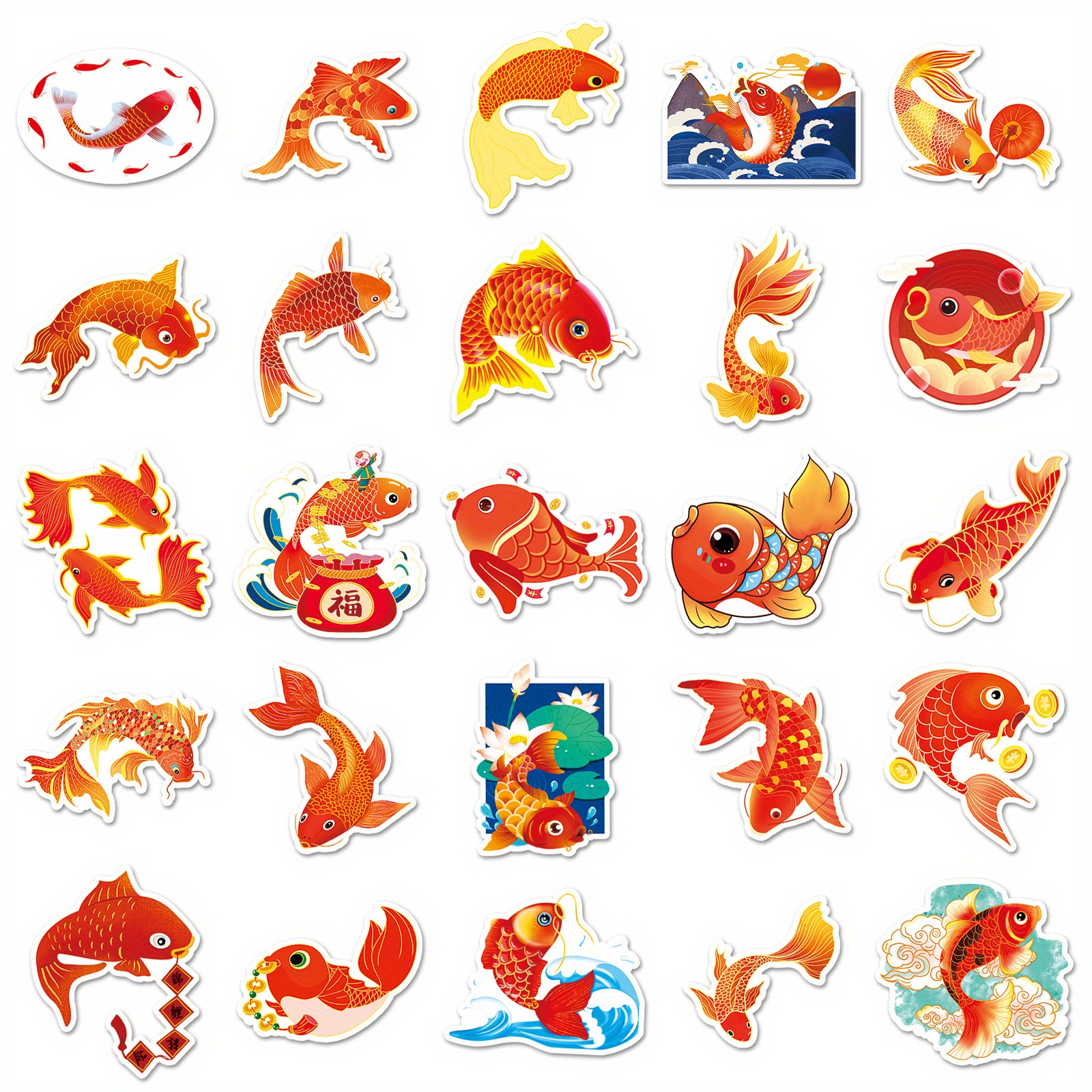 Koi Fish Cute Funny Doodle Art Cool Cartoon Waterproof - Temu