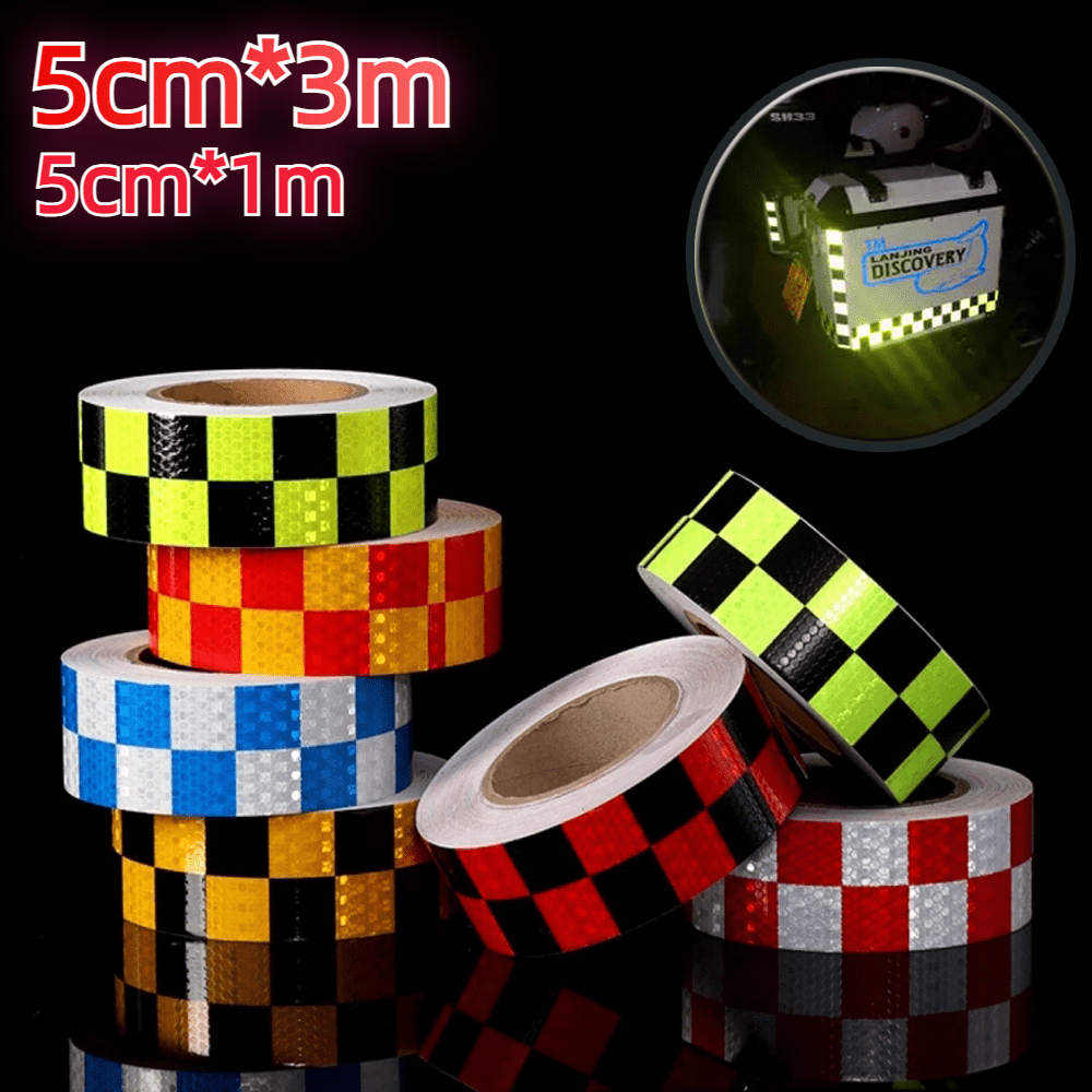 Car Reflective Stickers Honeycomb Plaid Safety Mark Warning Reflector Tape Strip For Car Bicycle Truck Reflection Decor