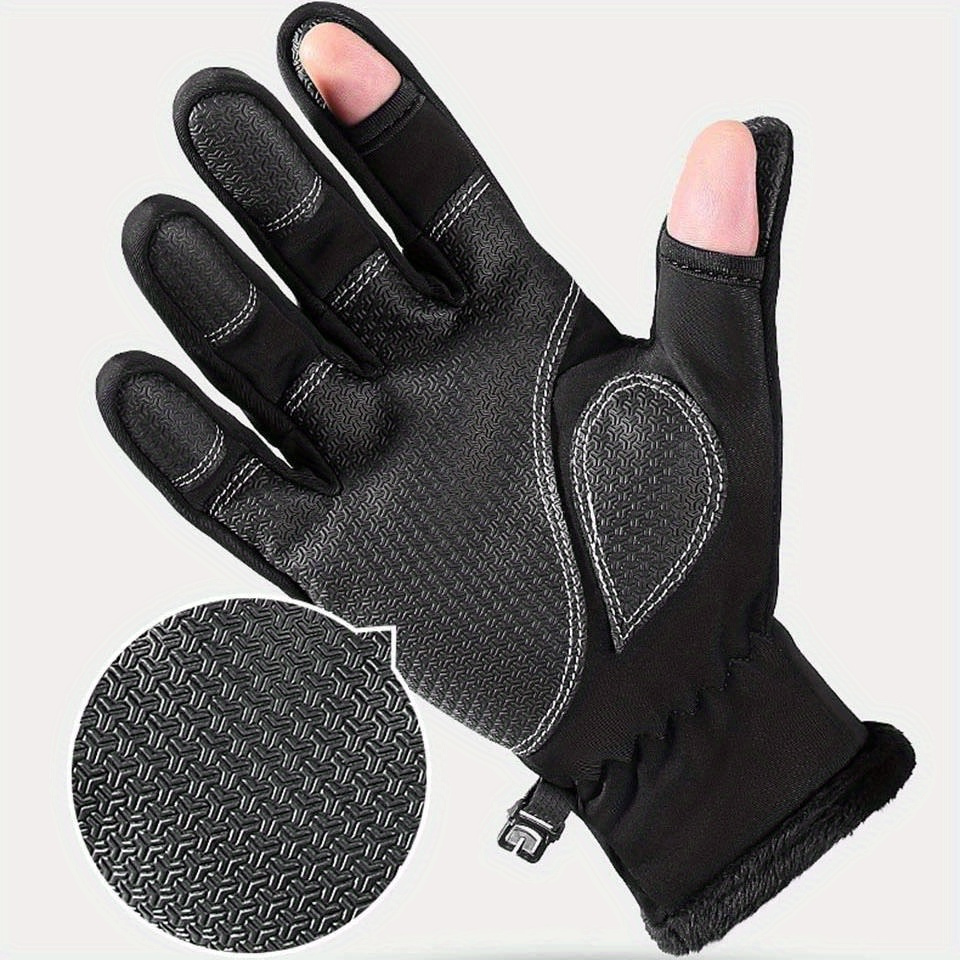 Waterproof Winter Fishing Gloves 2 Finger Flip Winter Gloves Windproof Men  Women Warm Protection Fish Angling Gloves