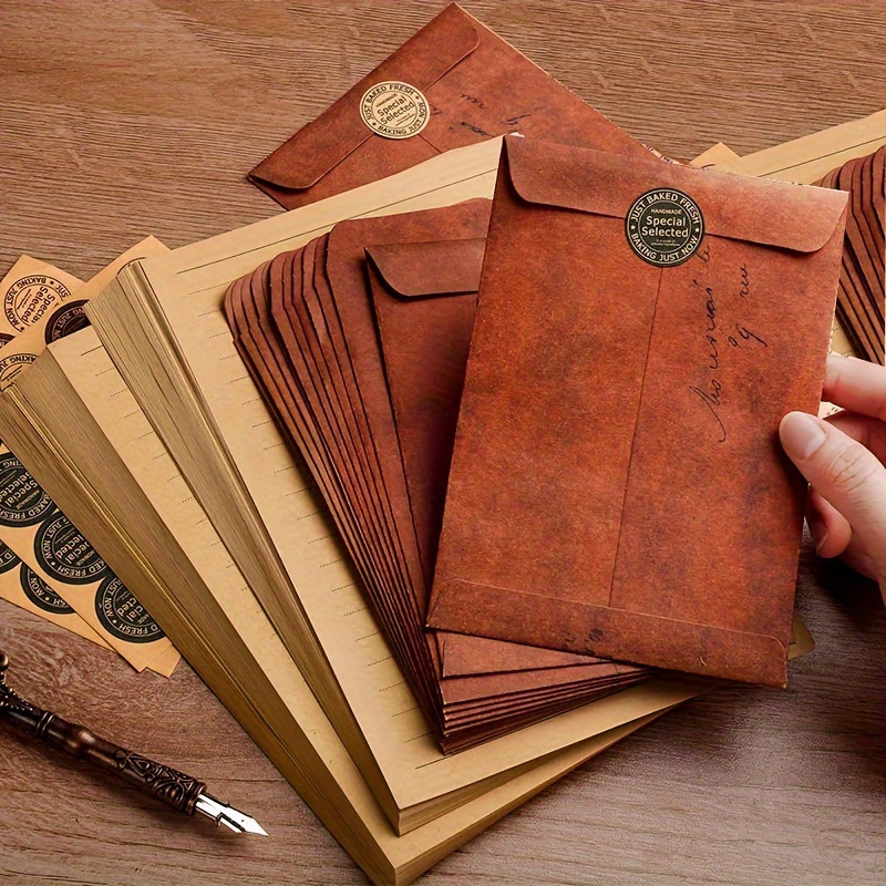 

20pcs Vintage Kraft Paper Envelopes For Letter Paper Wedding Party Invitation Card Bag Wages Letter Pads Cover Office Supplies