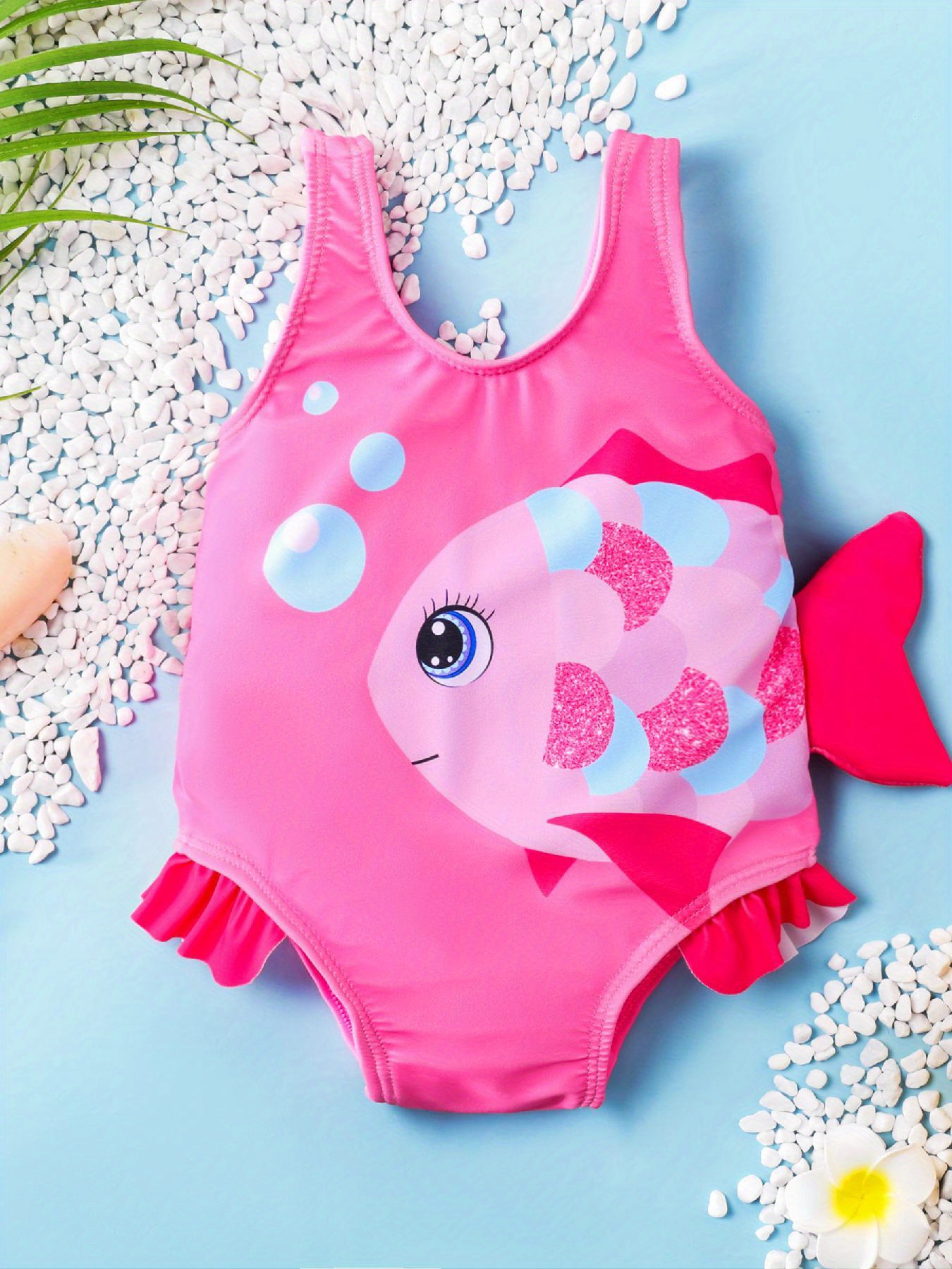 Baby Girl's Cute Cartoon Animal Pattern Swimsuit - Temu