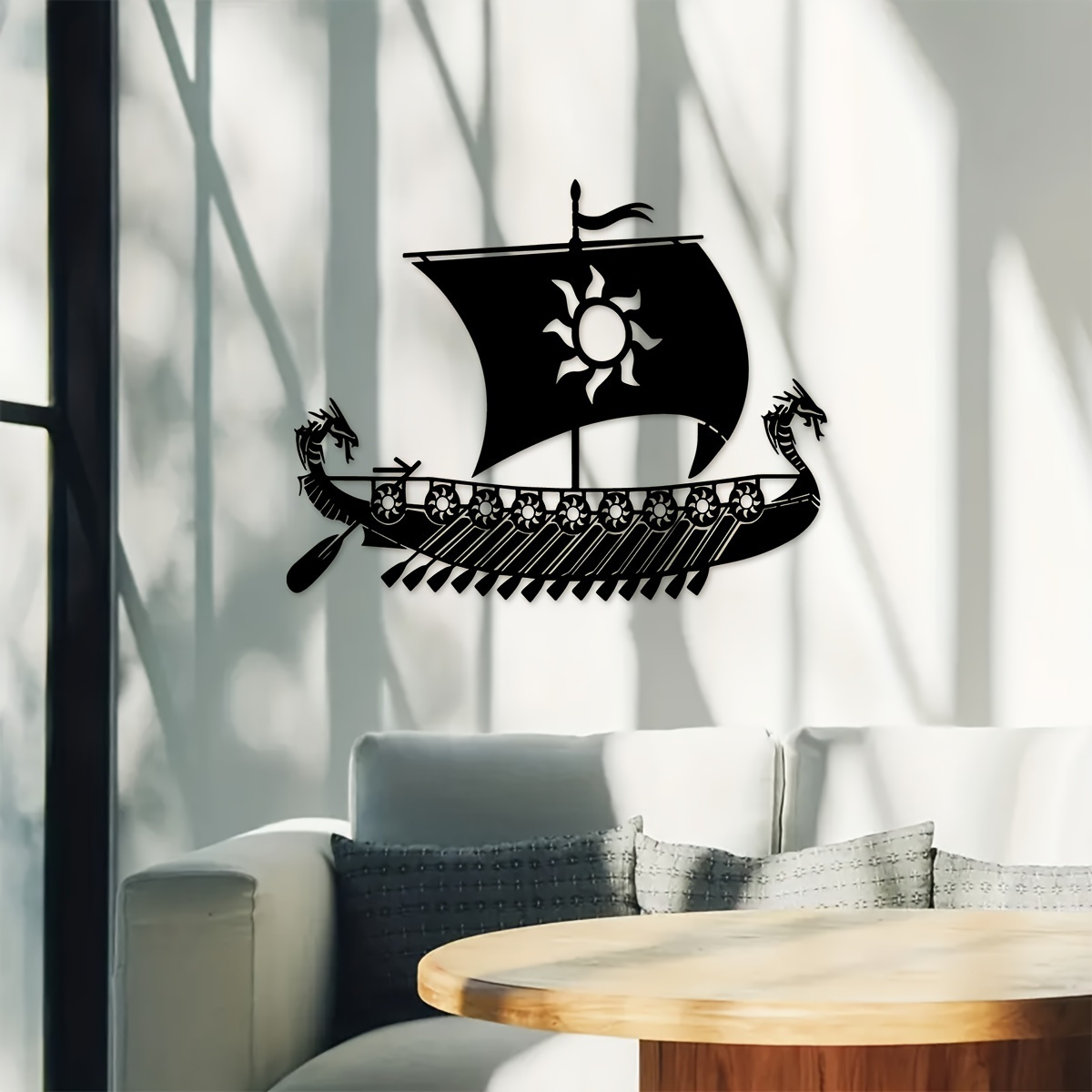 Metal Wall Decor, Metal Viking Ship Decor, Nordic Symbols Vintage Ship Art,  Home Living Room Decoration, Metal Ship Sign, Wall Hangings -  Canada