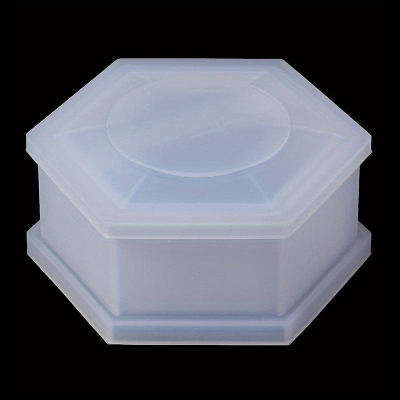 

1set Hexagonal Storage Box Silicone Mold Jewelry Container Box Storage Jar With Lid Silicone Mold For Diy Home Decor