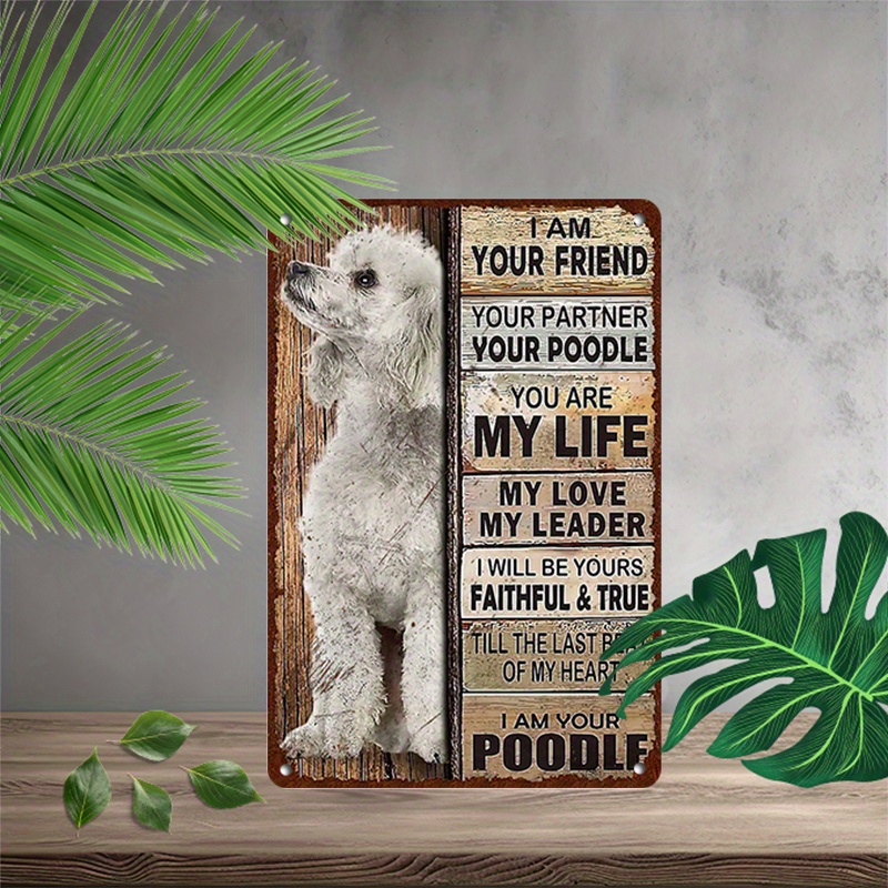 

1pc 8x12inch (20x30cm) Aluminum Sign Metal Sign Vintage Poodle I Am Your Friend Metal Wall Art Aluminium Tin Sign For Home Decor