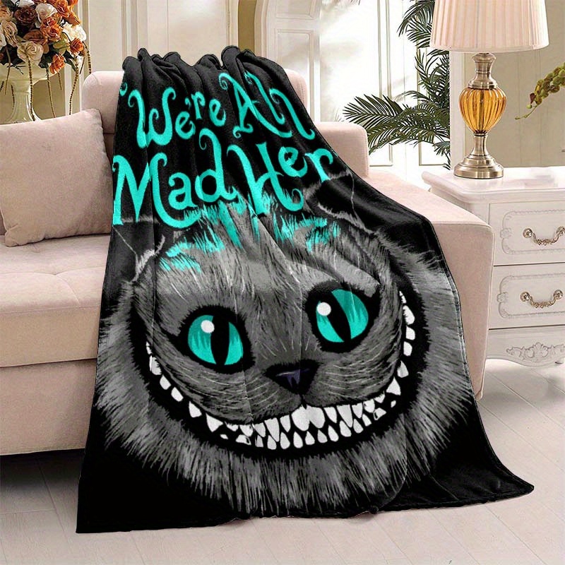 

1pc Cute Cat Blanket Soft And Comfortable Flannel Cartoon Throw Blanket Adult Bedroom Living Room Sofa Camping Travel Blanket