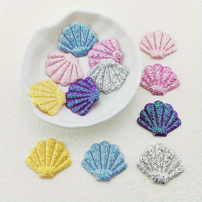 60pcs 3.5*3cm Shell Clothes Hat Sewing Supplies Diy Headwear Hairpin Bow Decorative Patches