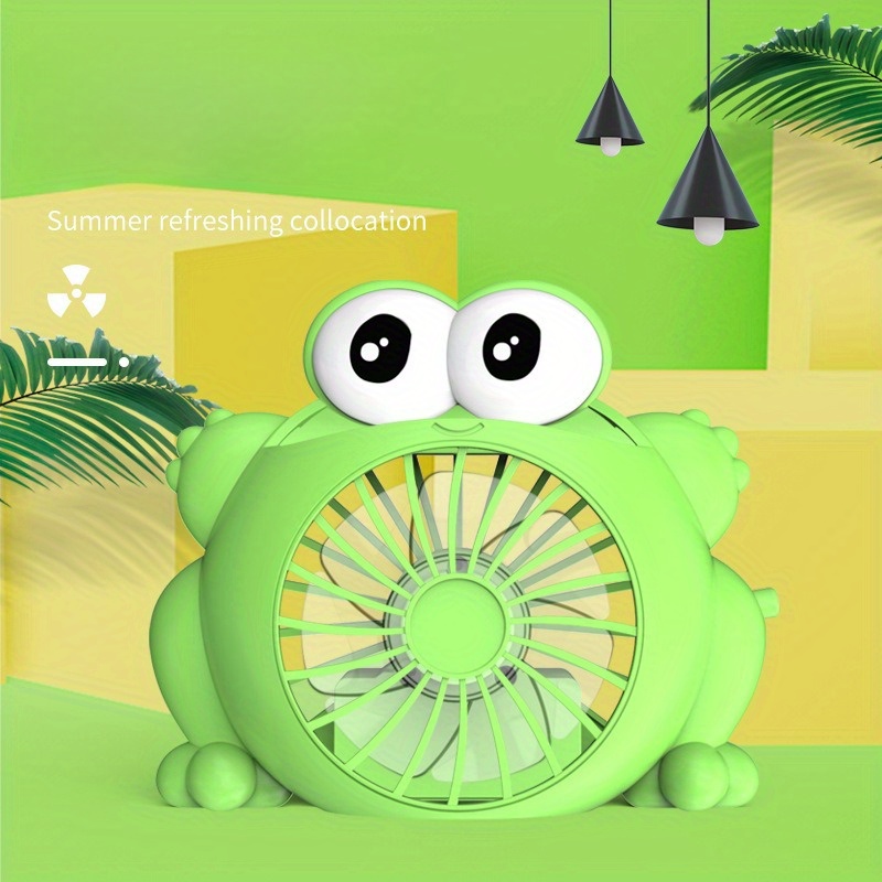 

Lovely Cartoon Frog Decorative Desktop Fan Usb Charging Fan Portable Fan Suitable For Home Travel Uses